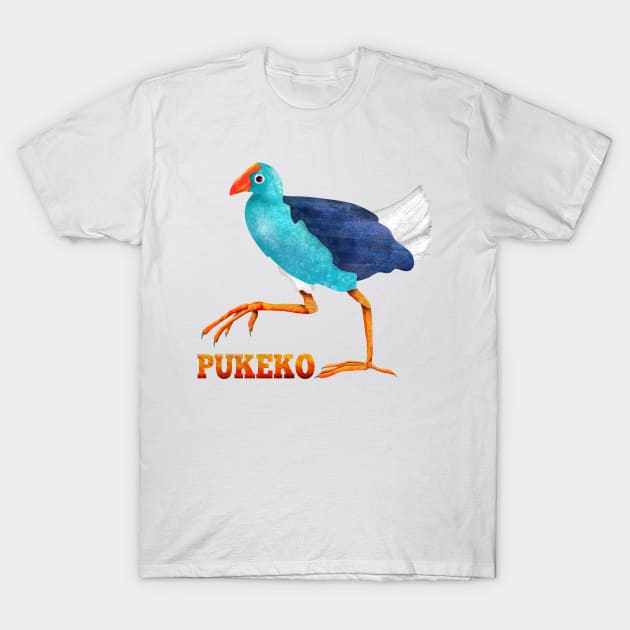 Pukeko New Zealand Bird T-Shirt by mailboxdisco